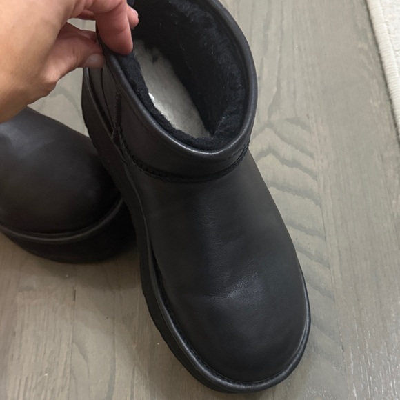 UGG Black Leather Platform Booties - Picture 2 of 5